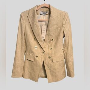 Veronica Beard Gaya Dickey Jacket Natural Gold Blazer Size 2 NWT $798
